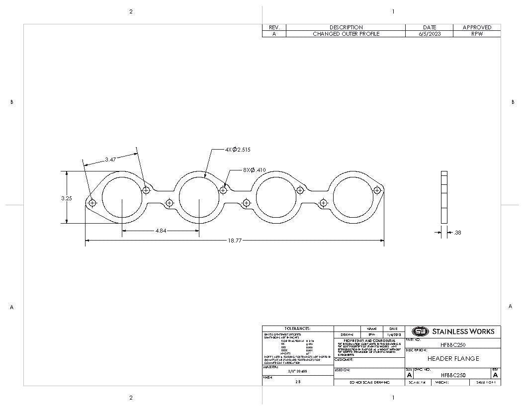 Stainless Works - Chevrolet BBC Header Flange - HFBBC212