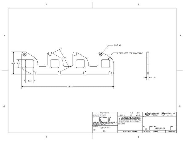 Stainless Works - Ford 6.2L Header Flange - HFFTR6.2188