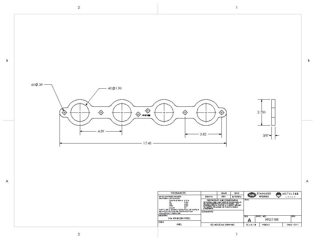 Stainless Works - Chevrolet LS Header Flange - HFLS1200