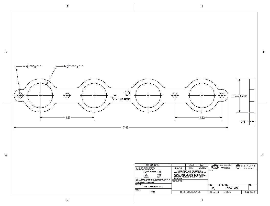 Stainless Works - Chevrolet LS Header Flange - HFLS1163