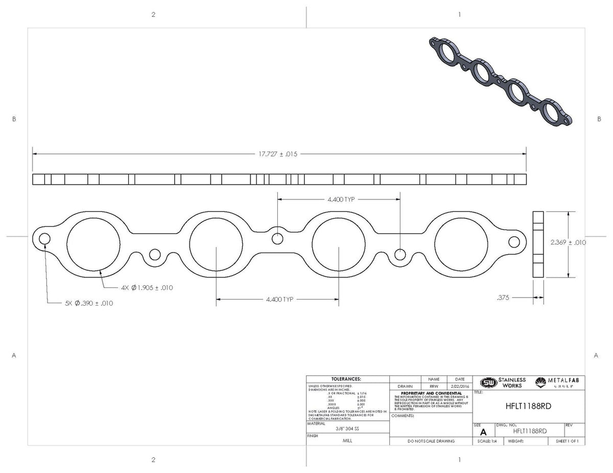 Stainless Works - Chevrolet LT Header Flange - HFLT1_200