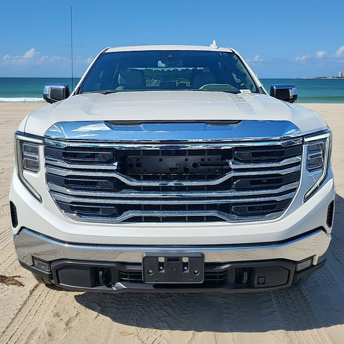 Spec-D Tuning - 2022-2025 GMC Sierra 1500 Chrome AT4 Style Mesh Front Upper Hood Grille - HG-GMC2215AT4C-JB