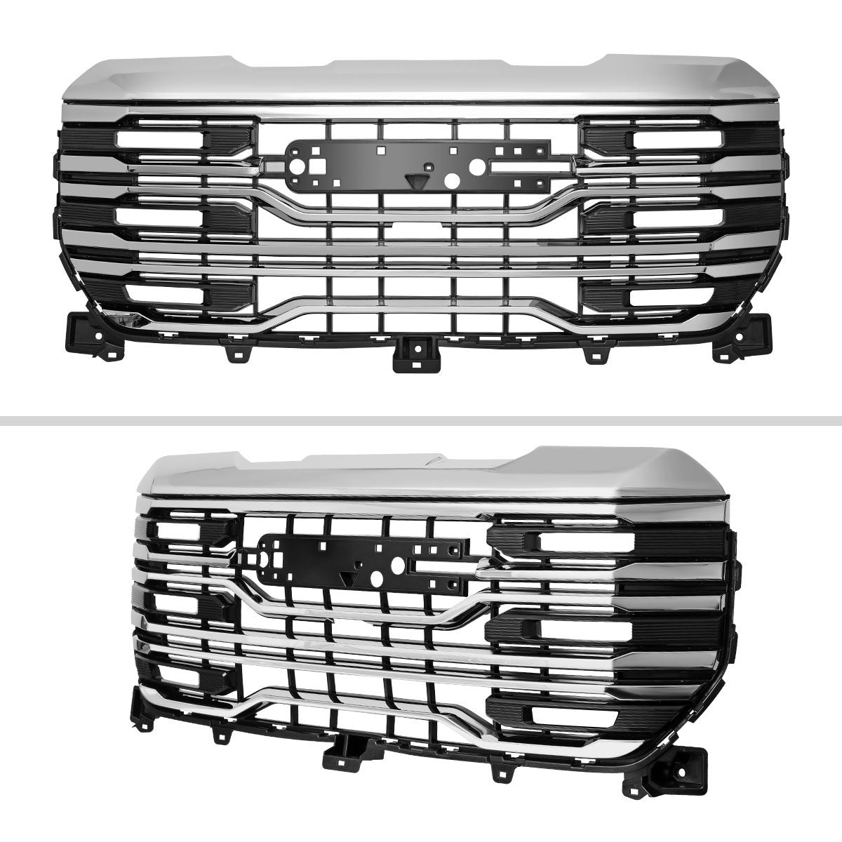 Spec-D Tuning - 2022-2025 GMC Sierra 1500 Chrome AT4 Style Mesh Front Upper Hood Grille - HG-GMC2215AT4C-JB