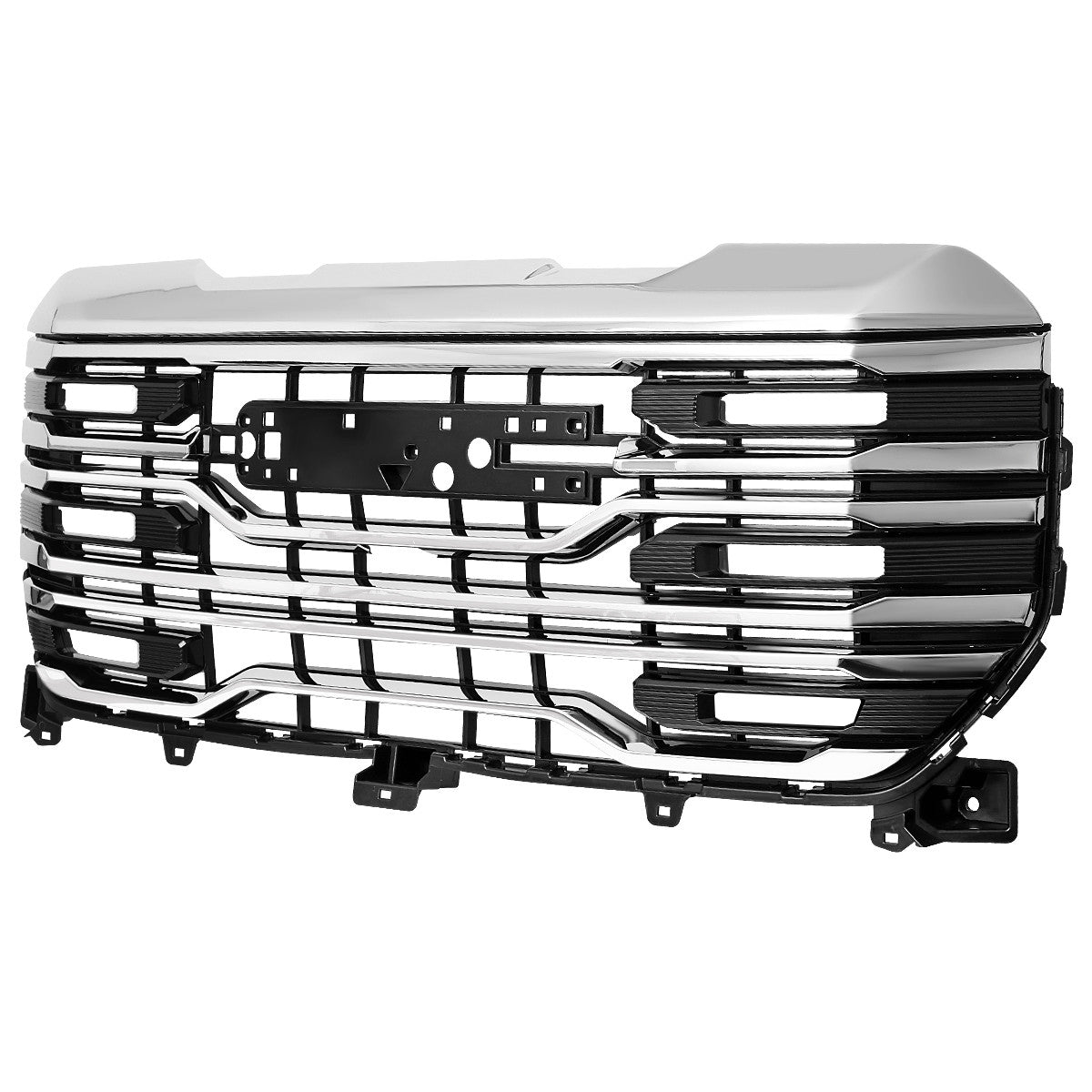 Spec-D Tuning - 2022-2025 GMC Sierra 1500 Chrome AT4 Style Mesh Front Upper Hood Grille - HG-GMC2215AT4C-JB
