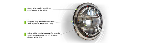 DV8 Offroad - LED Headlights; Chrome - HLCJL-01