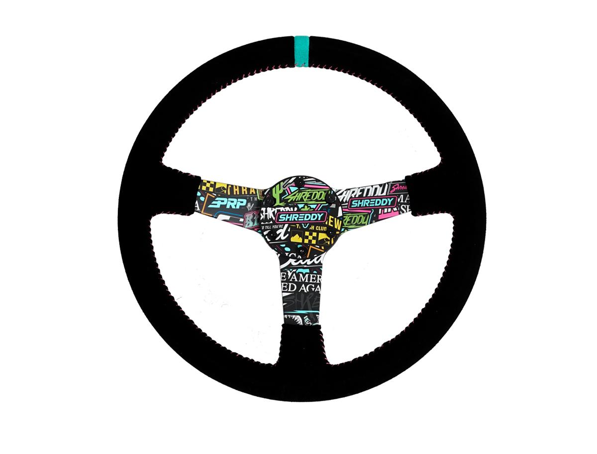 PRP Comp R Leather Steering Wheel - Blue - G241 - close-up view 2 3