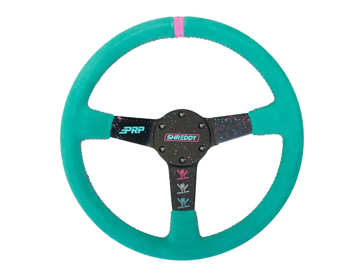 PRP Comp R Leather Steering Wheel - Red - G243 - close-up view 2 3 4 5 6