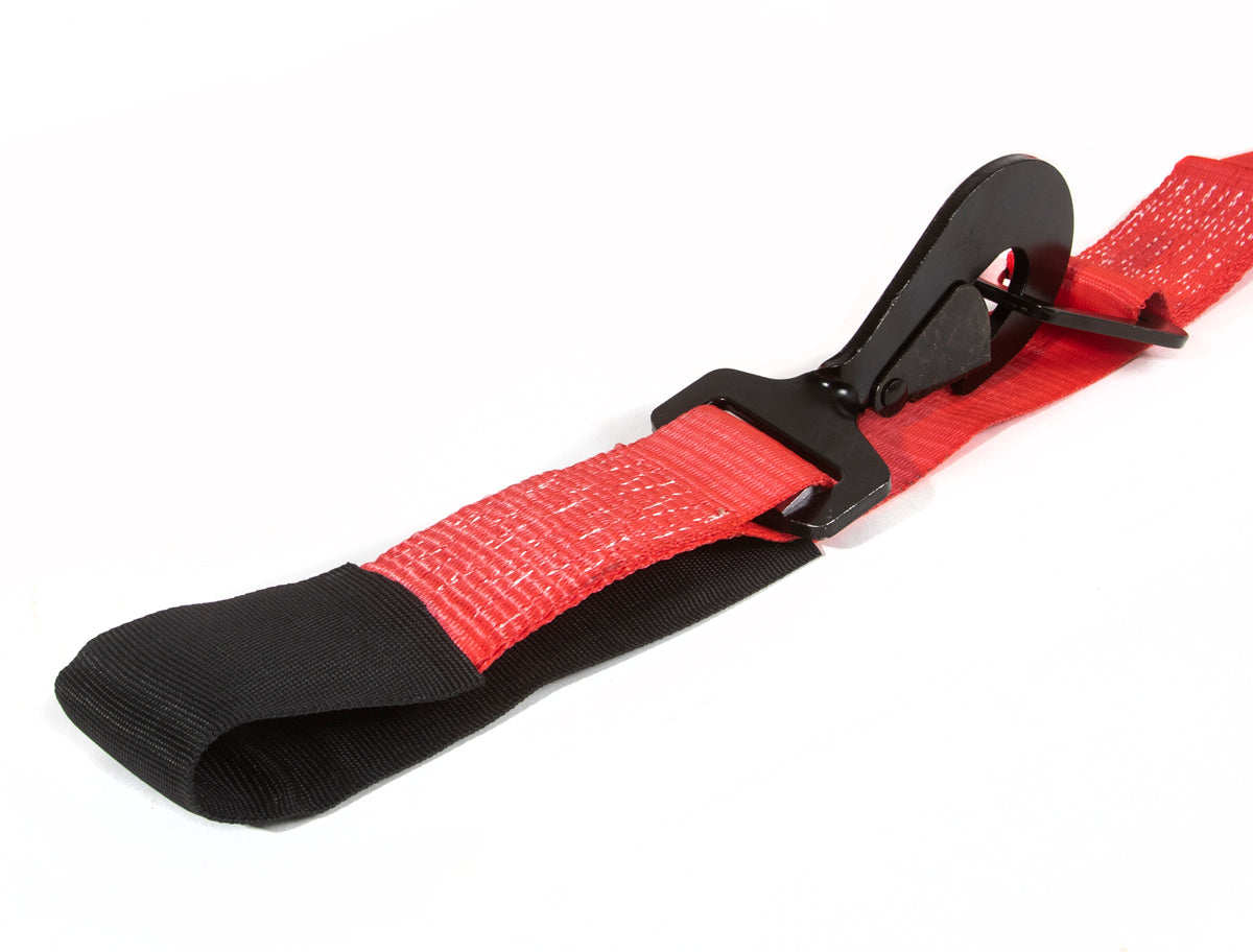 SpeedStrap 2In x 10Ft Ratchet Tie Down w/ Twisted Snap Hooks & Axle Strap Combo - Red - 27013