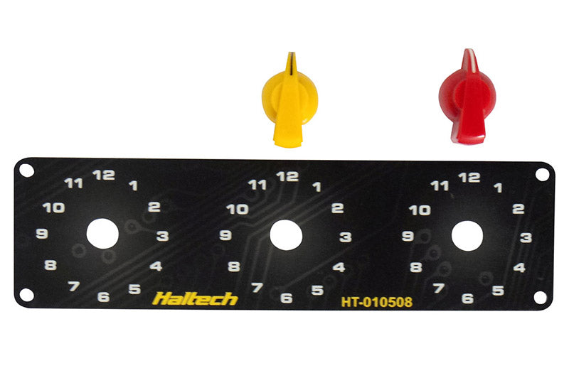 Haltech - Haltech Triple Switch Panel w/Yellow & Red Knobs - HT-010508