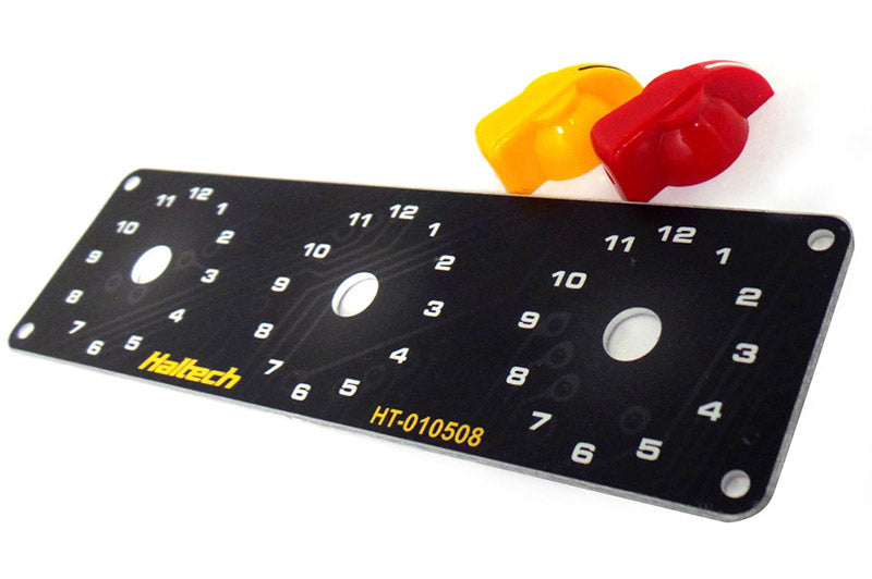 Haltech - Haltech Triple Switch Panel w/Yellow & Red Knobs - HT-010508