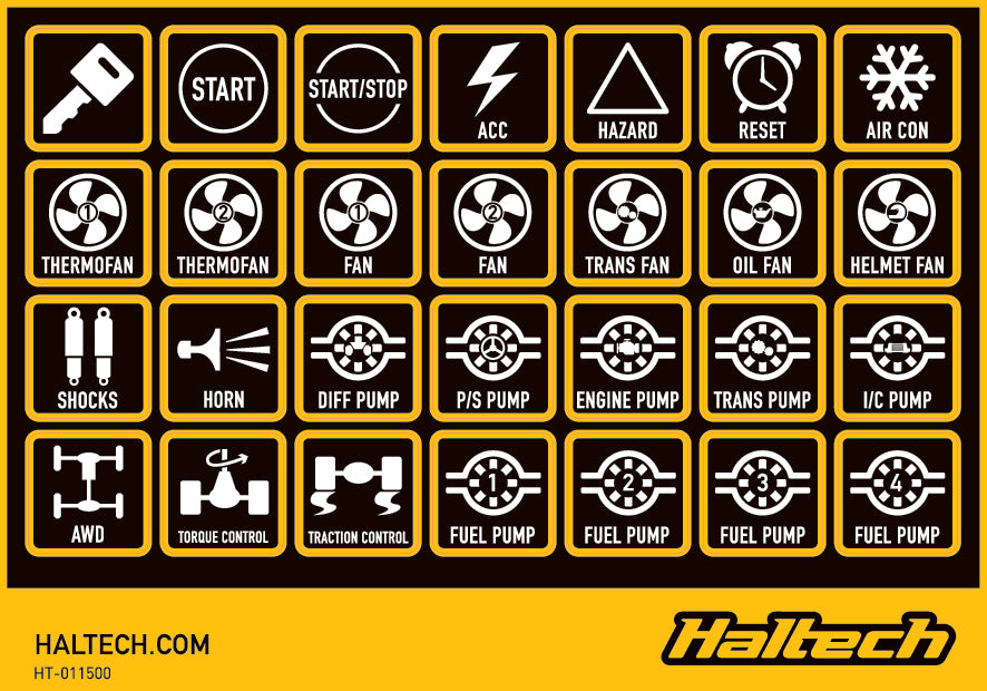 Haltech - Haltech CAN Keypad Label Set - HT-011500