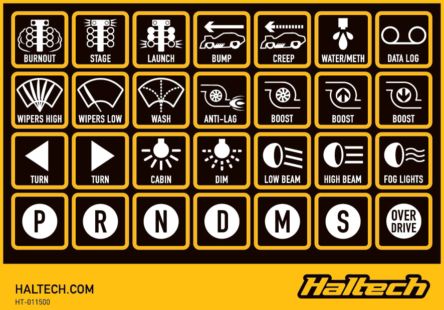 Haltech - Haltech CAN Keypad Label Set - HT-011500