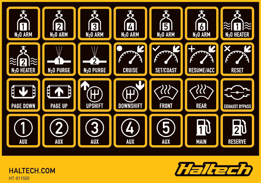Haltech - Haltech CAN Keypad Label Set - HT-011500