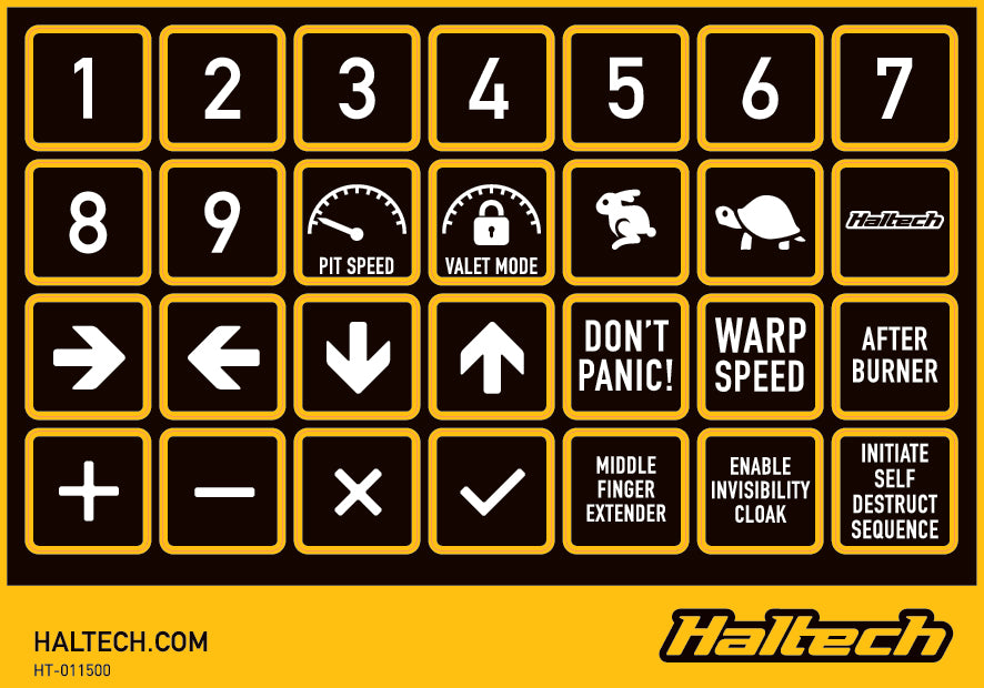Haltech - Haltech CAN Keypad Label Set - HT-011500
