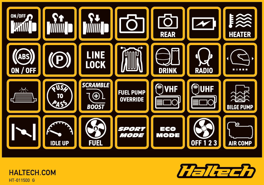Haltech - Haltech CAN Keypad Label Set - HT-011500