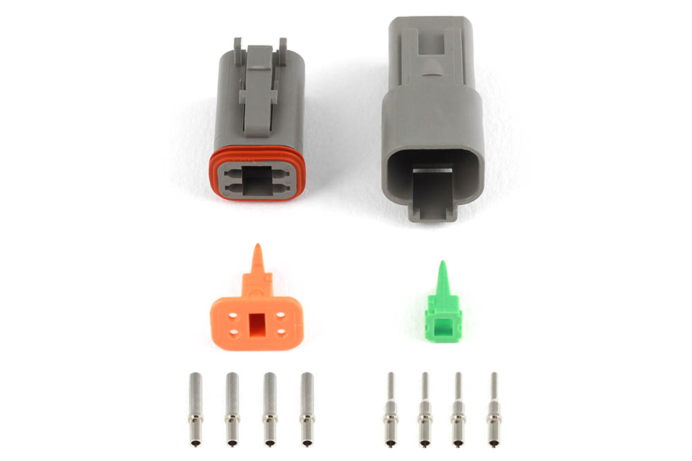 Haltech - Haltech Matching Set of Deutsch DT-4 Connectors 13 Amp Plug & Pins Only - HT-031114