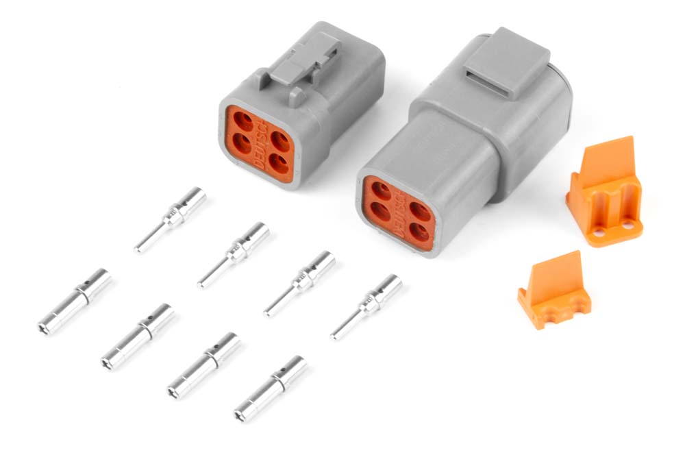 Haltech - Haltech Matching Set of Deutsch DTP-4 Connectors (25 Amp) Plug & Pins - HT-031204