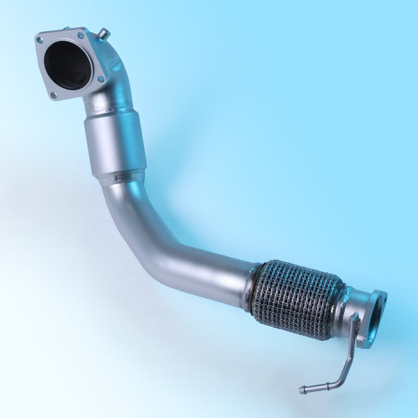 cp-e Veloster N QkSpl™ Cast Bellmouth Downpipe for 2019-2022 Hyundai Veloster N - front view