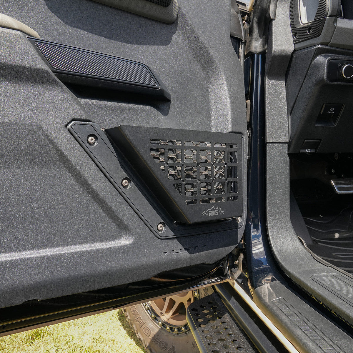 IAG Front Black Steel MOLLE Door Bin for 2021+ Ford Bronco - IAG-ACC-F1080-08