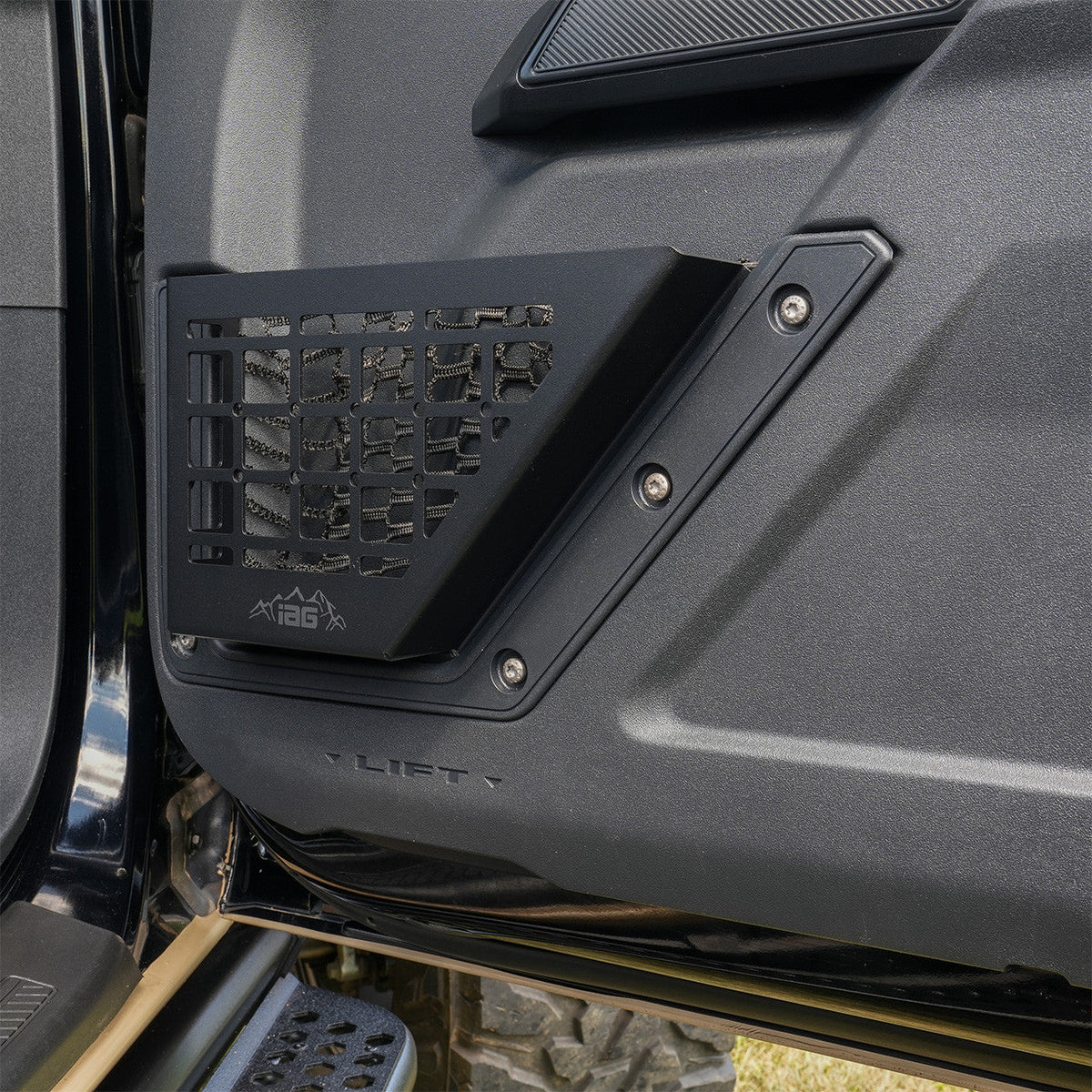 IAG Front Black Steel MOLLE Door Bin for 2021+ Ford Bronco - IAG-ACC-F1080-10