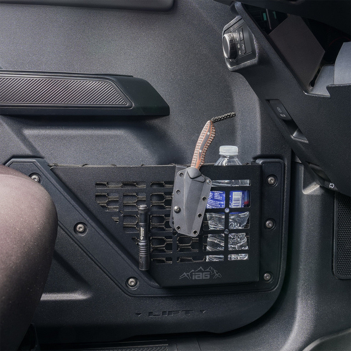 IAG Front Black Steel MOLLE Door Bin for 2021+ Ford Bronco - IAG-ACC-F1080-11