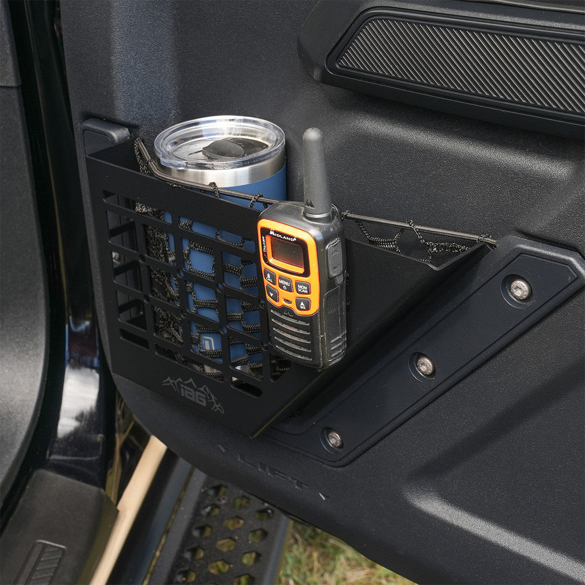 IAG Front Black Steel MOLLE Door Bin for 2021+ Ford Bronco - IAG-ACC-F1080-12