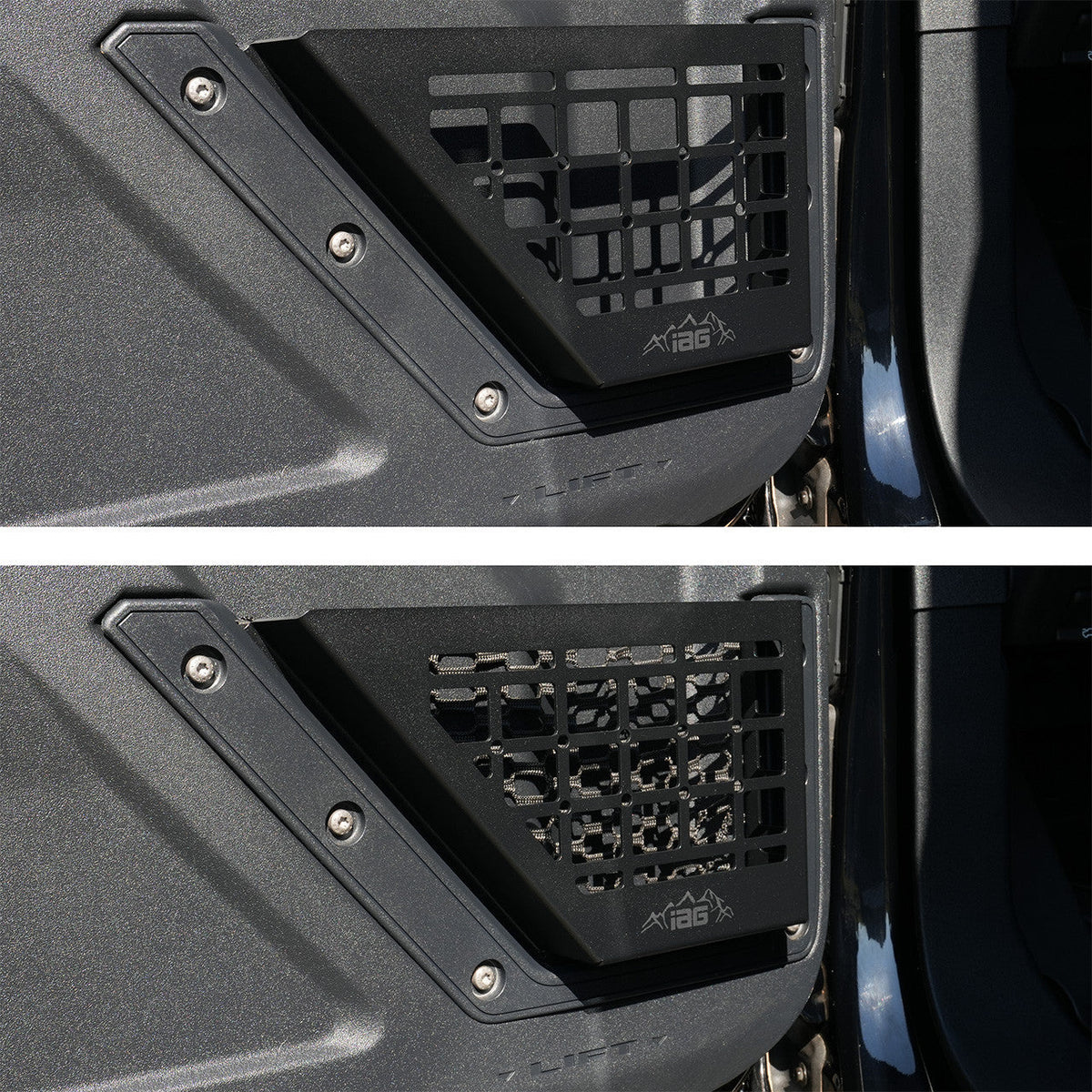IAG Front Black Steel MOLLE Door Bin for 2021+ Ford Bronco - IAG-ACC-F1080-20