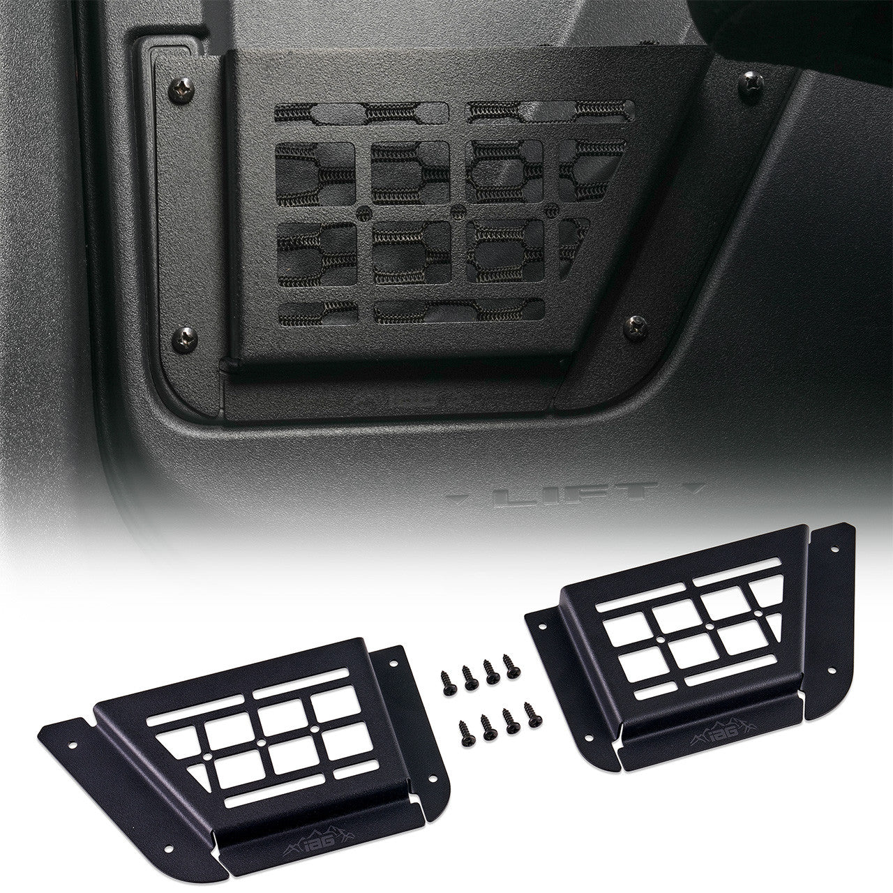 IAG Rear Black Steel MOLLE Door Bin for 2021+ Ford Bronco 4 Door - IAG-ACC-F1081-01