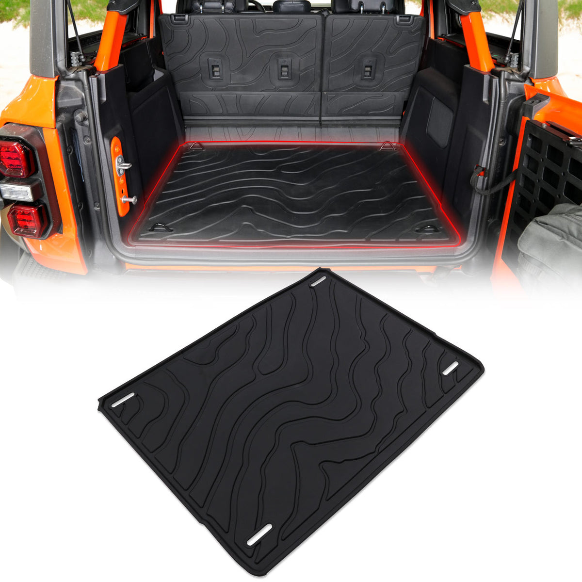IAG I-Line TPE Terrain Pattern Molded Trunk Mat for 2021+ Ford Bronco Four Door