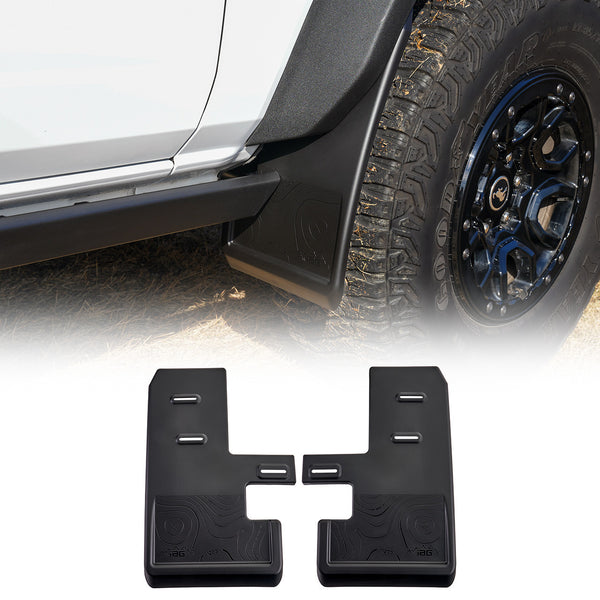 IAG Trail Shield Adjustable Mud Flaps Front Set Only For 2021+ Ford Bronco - IAG-BDY-F1302 for 2021-2026 Ford Bronco - front 