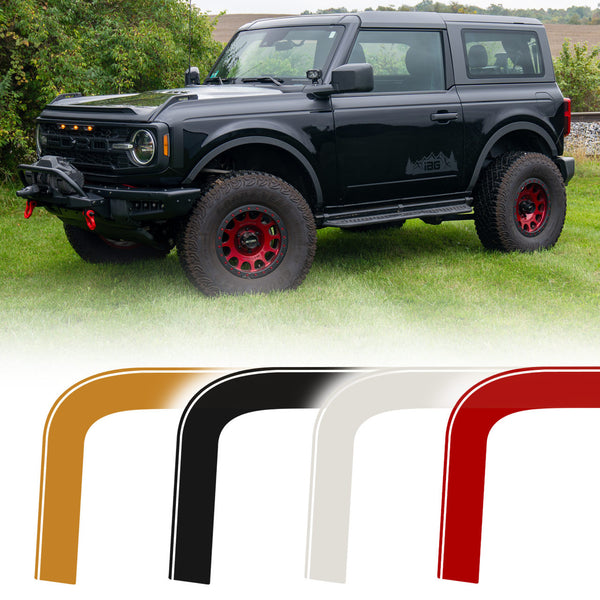 IAG Off-Road Boss Style Vinyl Side Stripe Kit fits 2021+ Ford Bronco 2 Door - IAG-BDY-F2081 for 2021-2026 Ford Bronco - front