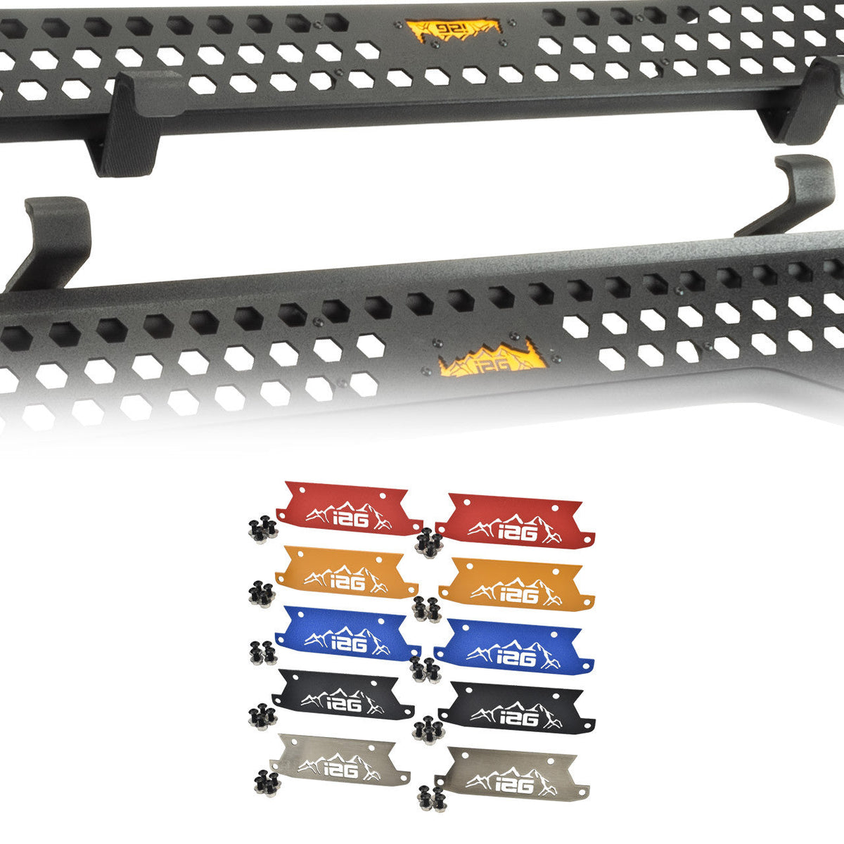 IAG Color Logo Plates - Black, Blue, Orange, Red, Area51, Pink, Teal,  - IAG-BDY-F2200-OPT-01