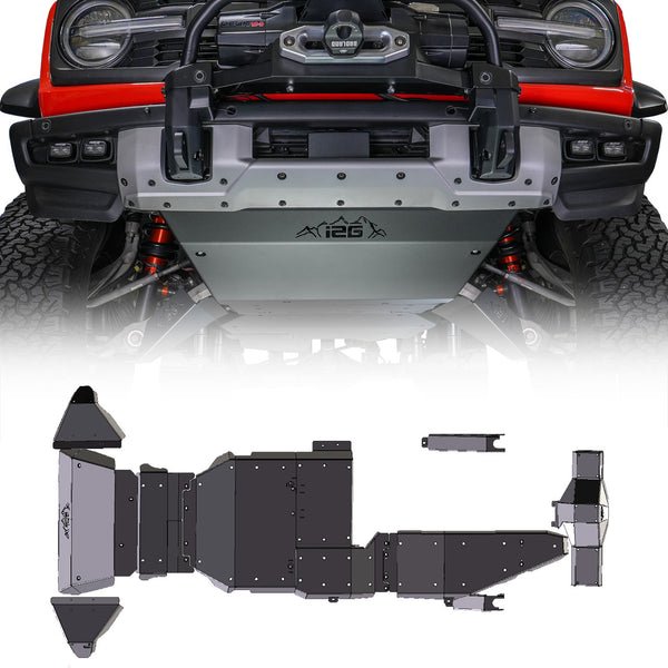 IAG Rock Armor Complete Skid Plate Set for 2022+ Bronco Raptor - IAG-BDY-F2322 by IAG Off-Road - front view