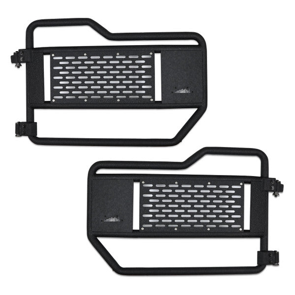 IAG I-Line Tube Front Door Pair 2021+ Ford Bronco Four Door (Black Logo Plate Included)