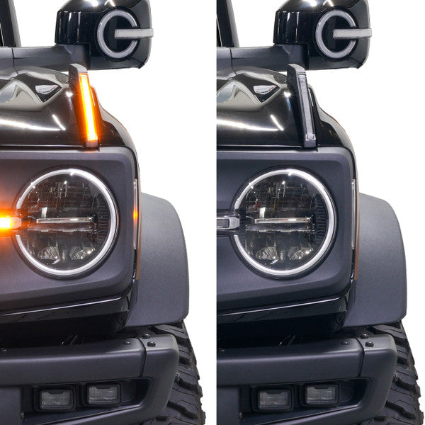 IAG l-Line Trail Marker w/ LED Lights in Matte Black for 2021+ Ford Bronco