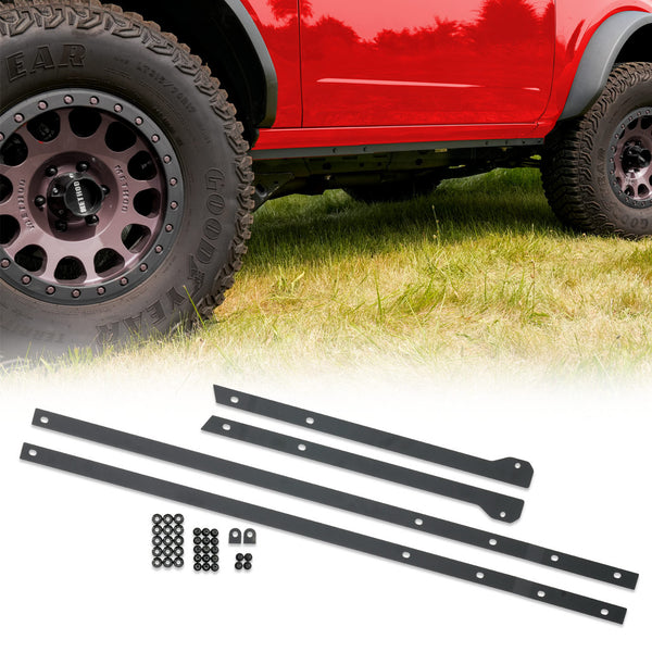 IAG l-Line Pinch Weld Cover for 21+ Ford Bronco Two Door, Black Powder Coated Steel - IAG-BDY-F3174 for 2021-2026 Ford Bronco