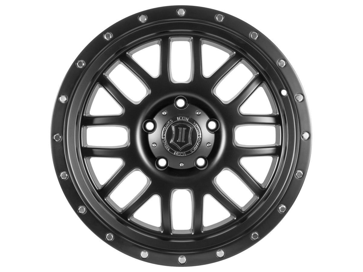 ICON Alpha 20x9 8x6.5 19mm Offset 5.75in BS 125.2mm Bore Satin Black Wheel - 1220908057SB