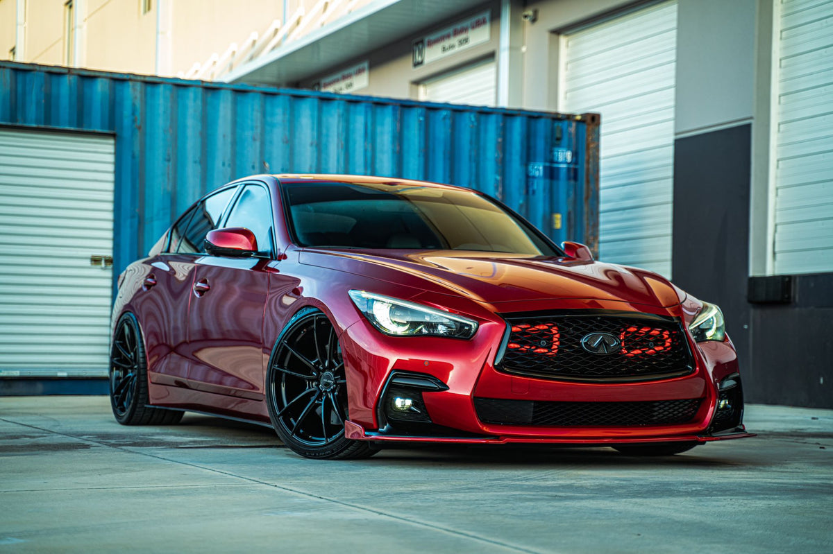 2016-2022 Infiniti Q60 Red Sport Dual BIG MOUTH LIT KIT Ram Air Intake Snorkels