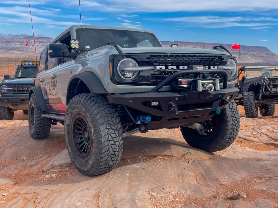 Turn Offroad 2021+ Ford Bronco Front Bumper Package - FB1-M1P for 2021-2026 Ford Bronco - angle view