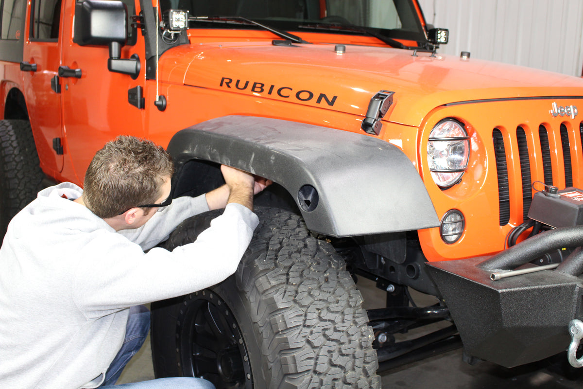 Fishbone Offroad 07-18 Jeep Wrangler Front/Rear Tube Fenders - Aluminum Blk Txtrd Pwdrcoat(Set Of 4) - FB33006