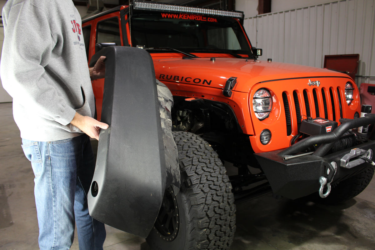Fishbone Offroad 07-18 Jeep Wrangler Front/Rear Tube Fenders - Aluminum Blk Txtrd Pwdrcoat(Set Of 4) - FB33006