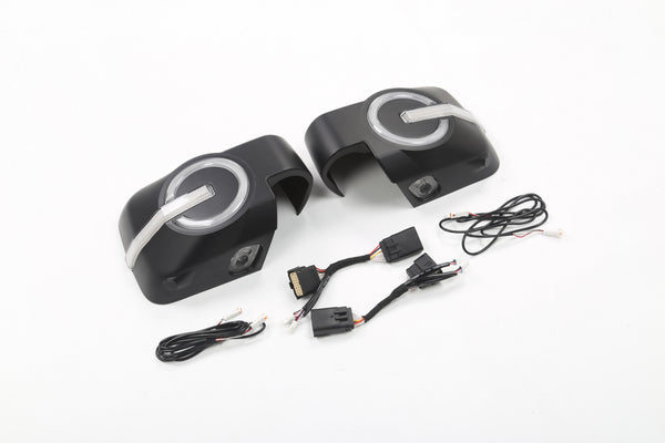 Raptor Racing Gold Series - 21+ Ford Bronco LED Side Mirror Cover Matte Black for 2021-2026 Ford Bronco - front view