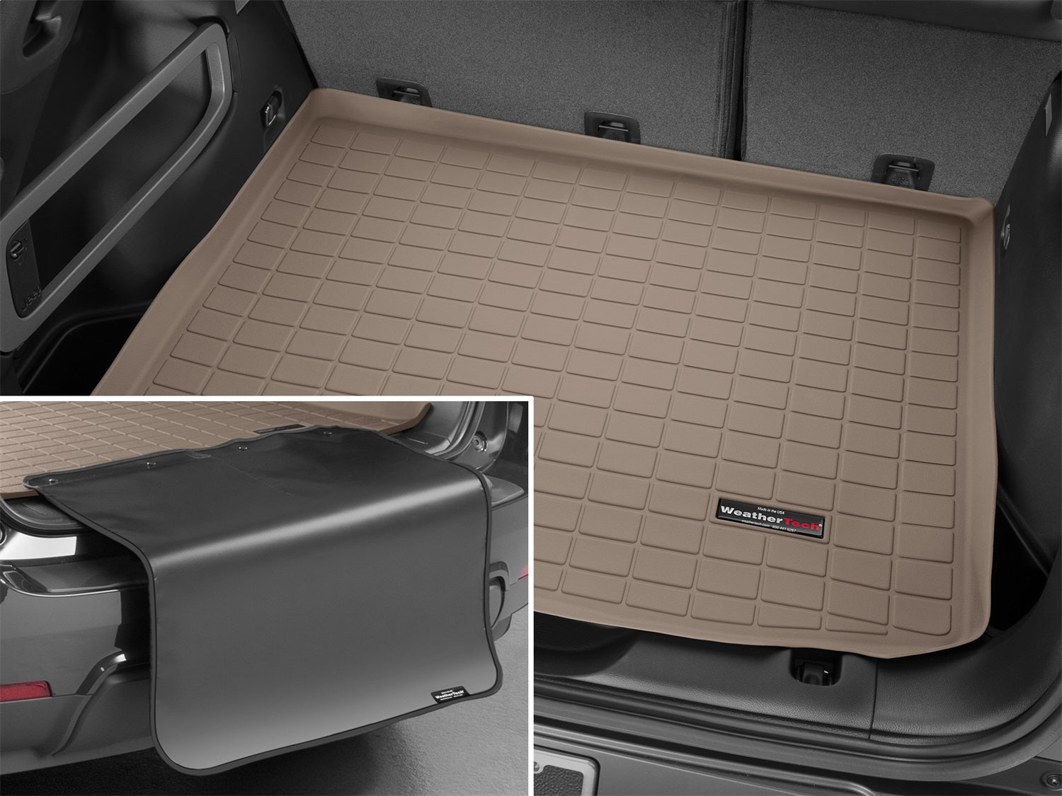 Weathertech - Cargo Liner w/Bumper Protector - Tan Behind 2nd Row Seating 14-18 Jeep Cherokee - 41656SK