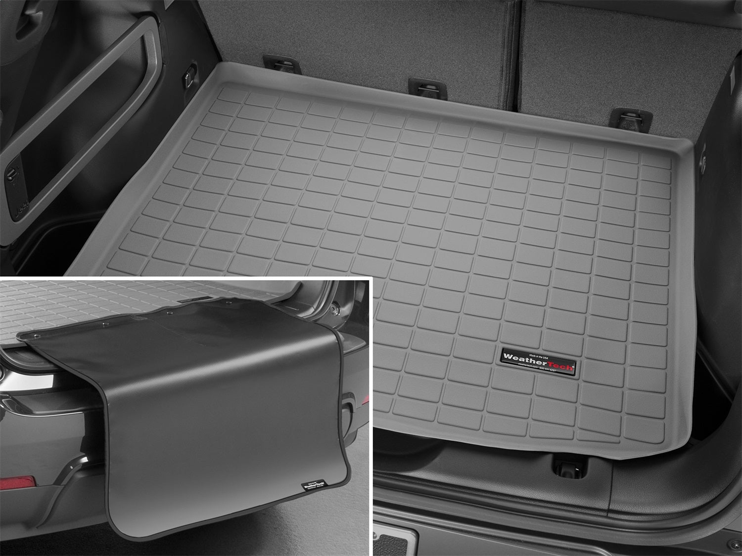 Weathertech - Cargo Liner w/Bumper Protector - Gray Behind 2nd Row Seating 14-18 Jeep Cherokee - 42656SK