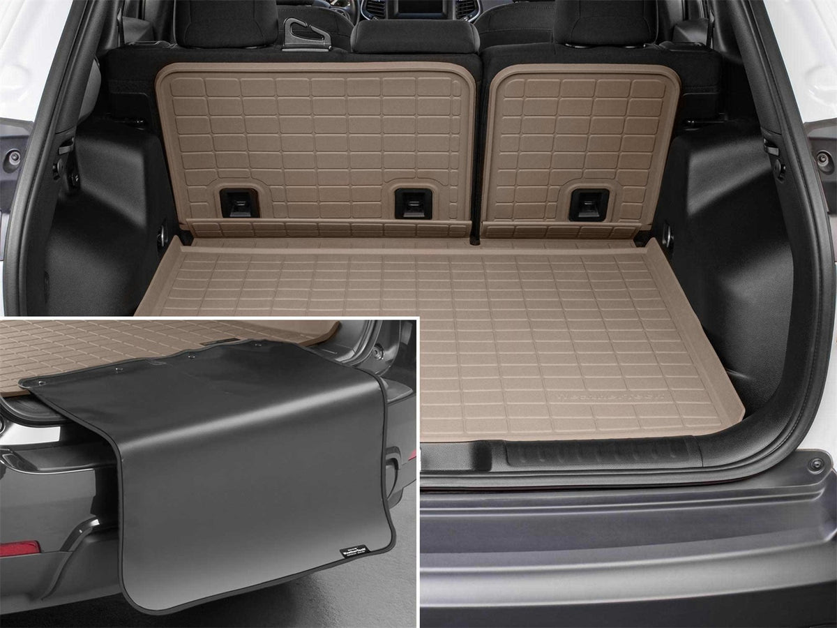 Weathertech - SeatBack Cargo Liner HP w/Bumper Protector - Tan Behind 2nd Row Seating 19-23 Jeep Cherokee - 411511IMSK