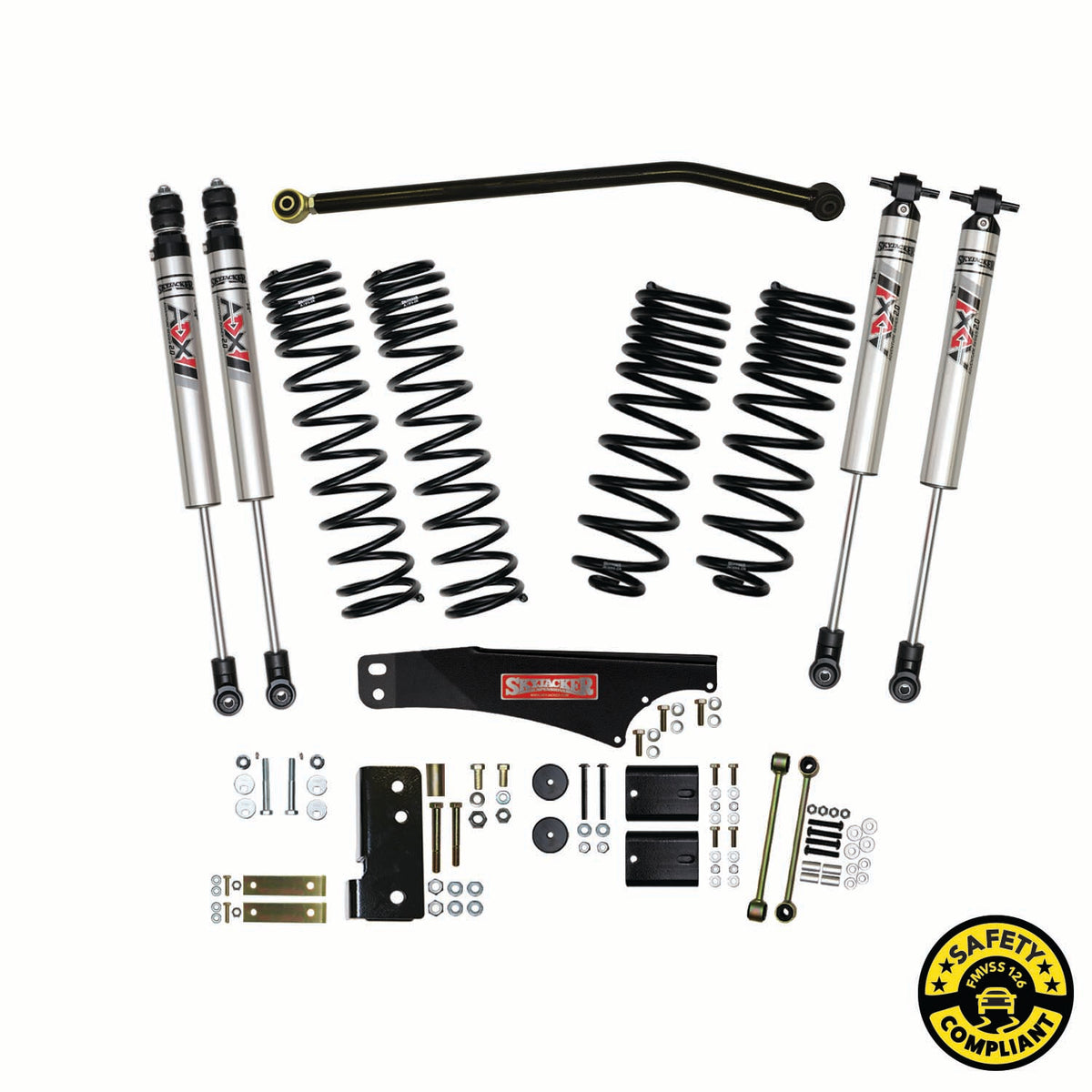 Skyjacker 07-18 Jeep Wrangler Jk 3.5 In. Susp. Lift Kit With ADX M2.0 Aluminum Monotube Shocks - JK35BKXMLT