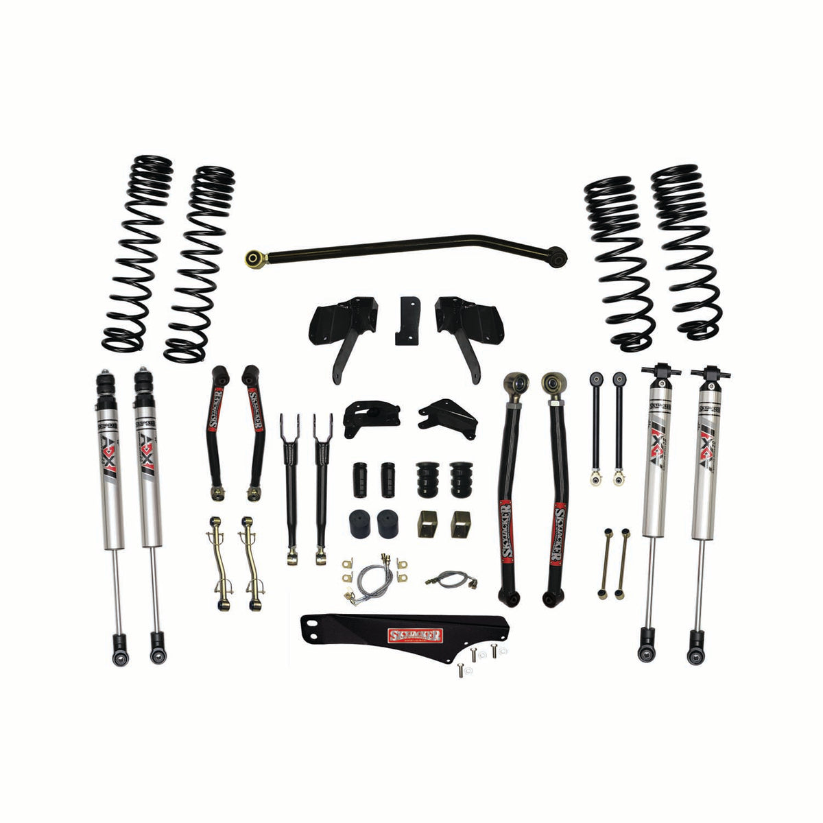 Skyjacker 07-18 Jeep Wrangler Jk 7 In. Long Arm Susp. Lift Kit W ADX M2.0 Aluminum Monotube Shocks - JK70LKLTSX-XM