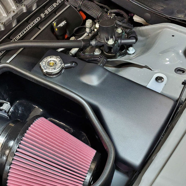 JLT Coolant Tank Cover for 2011-2023 Charger/Challenger/300 - JLTCTC-DCC11 by JLT Performance - front view