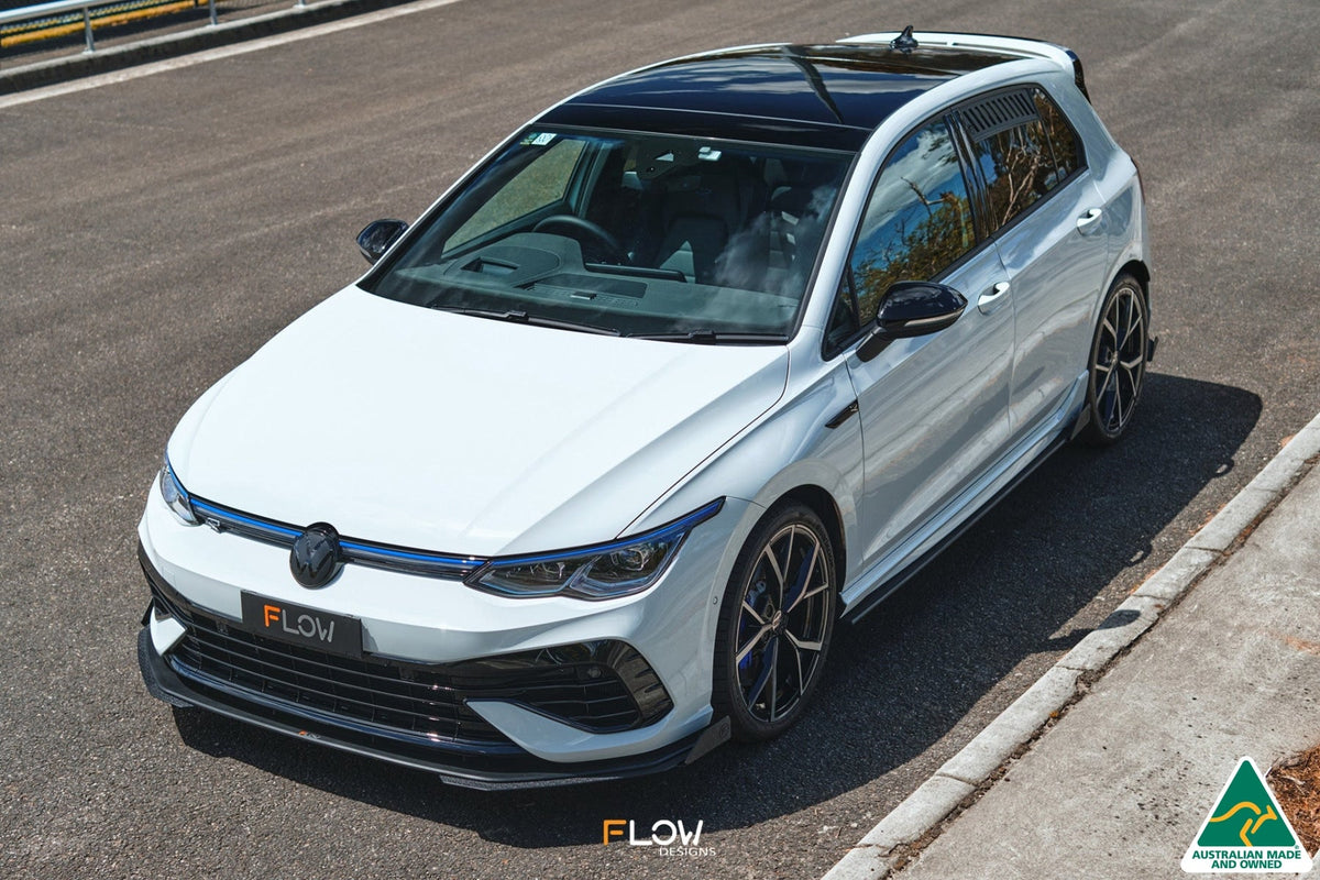 Flow Designs - MK8 Golf R Front Lip Splitter Extensions (Pair)