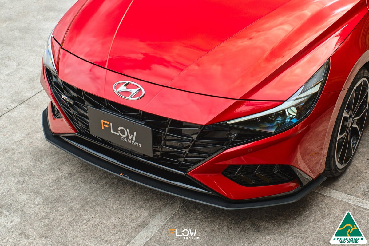 Flow Designs - CN7 Elantra N Line Sedan 2020 Front Lip Splitter &amp; Mounting Brace